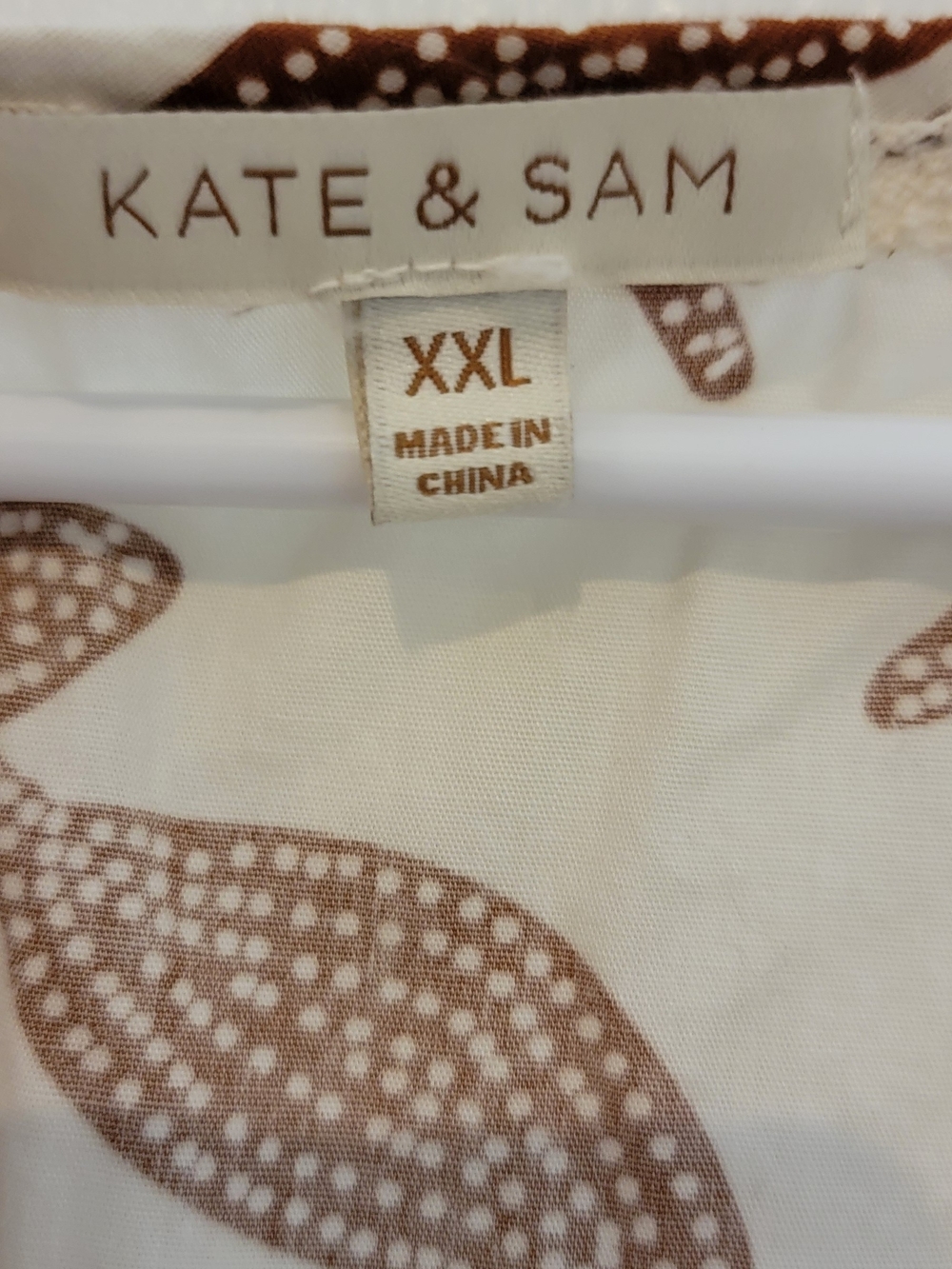 Cream Tiered Maxi Dress with Brown Leaf Print - Picture 5 of 5